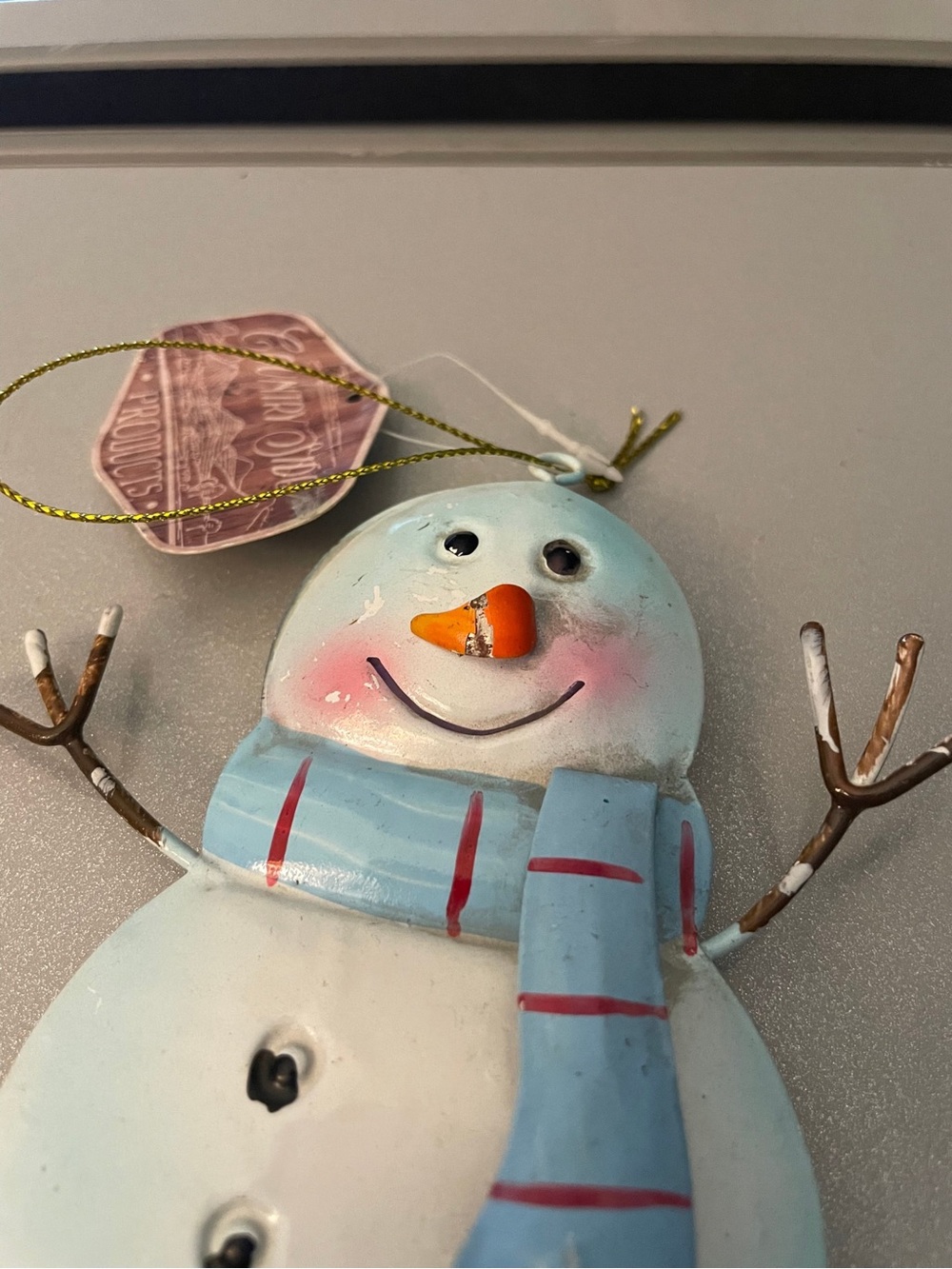 COUNTRY SIDE PRODUCTS Metal Snowman Christmas Tree Ornament Hanging Decor NWT - Picture 4 of 9